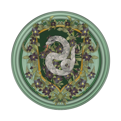 Secondary image for hover Slytherin Floral Crest — Adhesive PopGrip